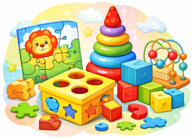 Puzzle, skladačky a motorické hračky