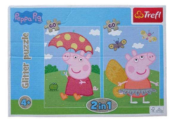 Puzzle 2 v 1, 2x 60 dielikov (Prasiatko Peppa)