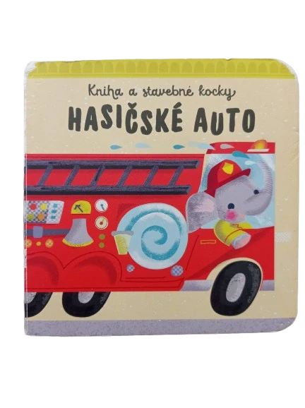 Kniha a stavebné kocky: Hasičské auto