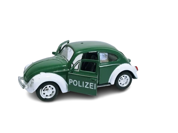 kovový resorak Volkswagen Beetle 1:34 -39 WELLY nemecká POLÍCIA 