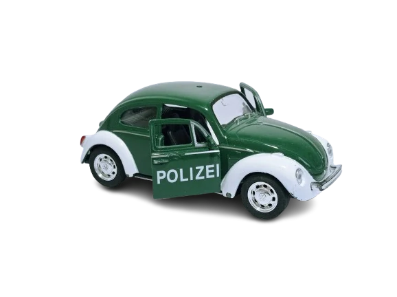 kovový resorak Volkswagen Beetle 1:34 -39 WELLY nemecká POLÍCIA 