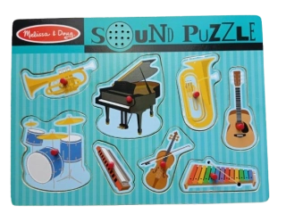 Drevené puzzle so zvukmi - Hudobné nástroje