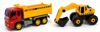 Plastový bager s pohyblivou lyžicou a sklápač